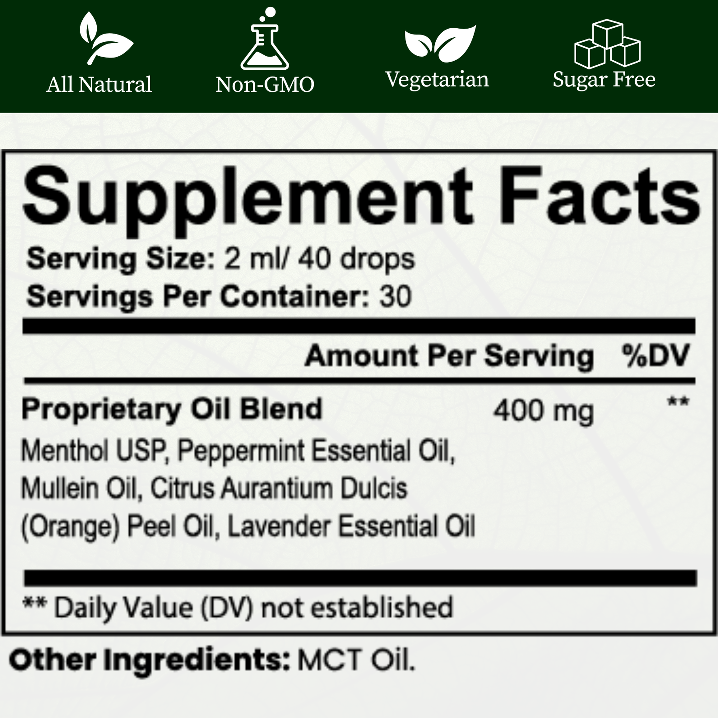 New Fast Absorbtion Mullein Lung Drops