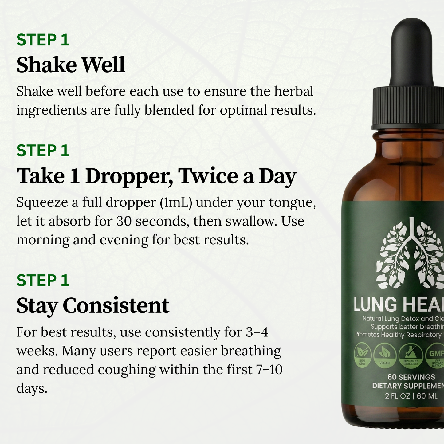 New Fast Absorbtion Mullein Lung Drops